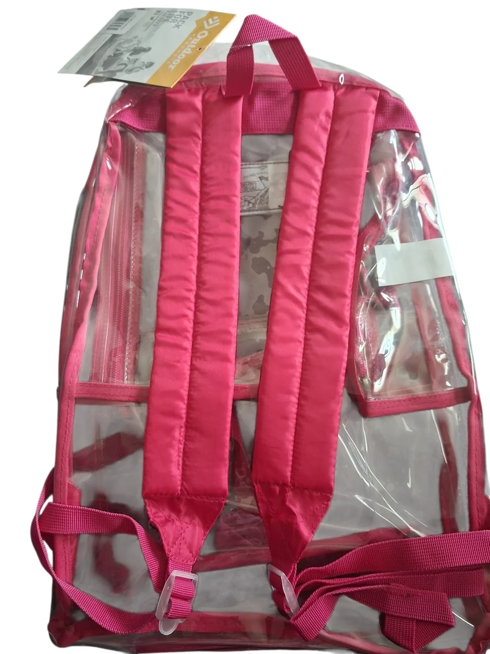 Clear Pink Daypack Backpack